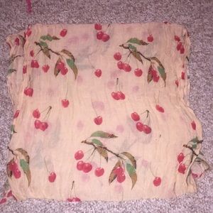 Soft pink cherry fashion scarf